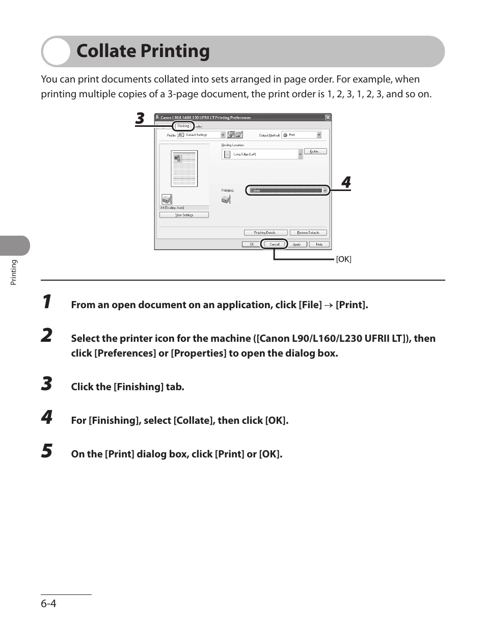 Collate printing, Collate printing -4 | Canon L90 User Manual | Page 135 / 214