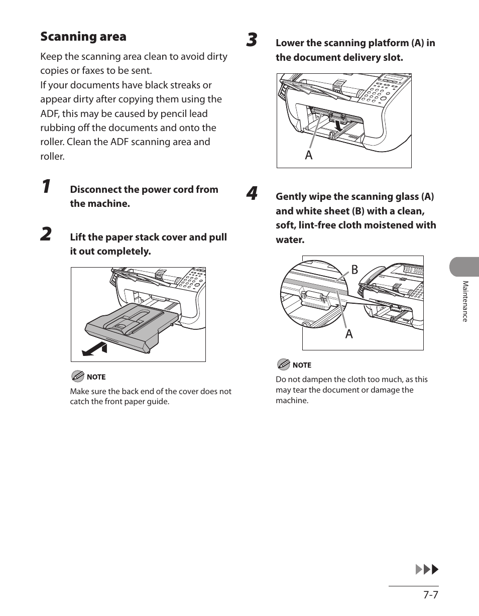 Scanning area, Scanning area -7 | Canon L90 User Manual | Page 144 / 214