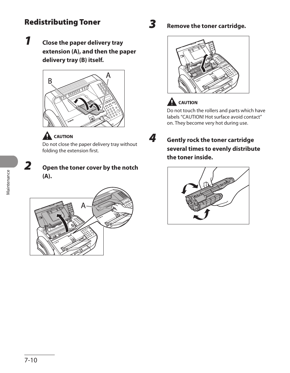 Redistributing toner, Redistributing toner -10 | Canon L90 User Manual | Page 147 / 214