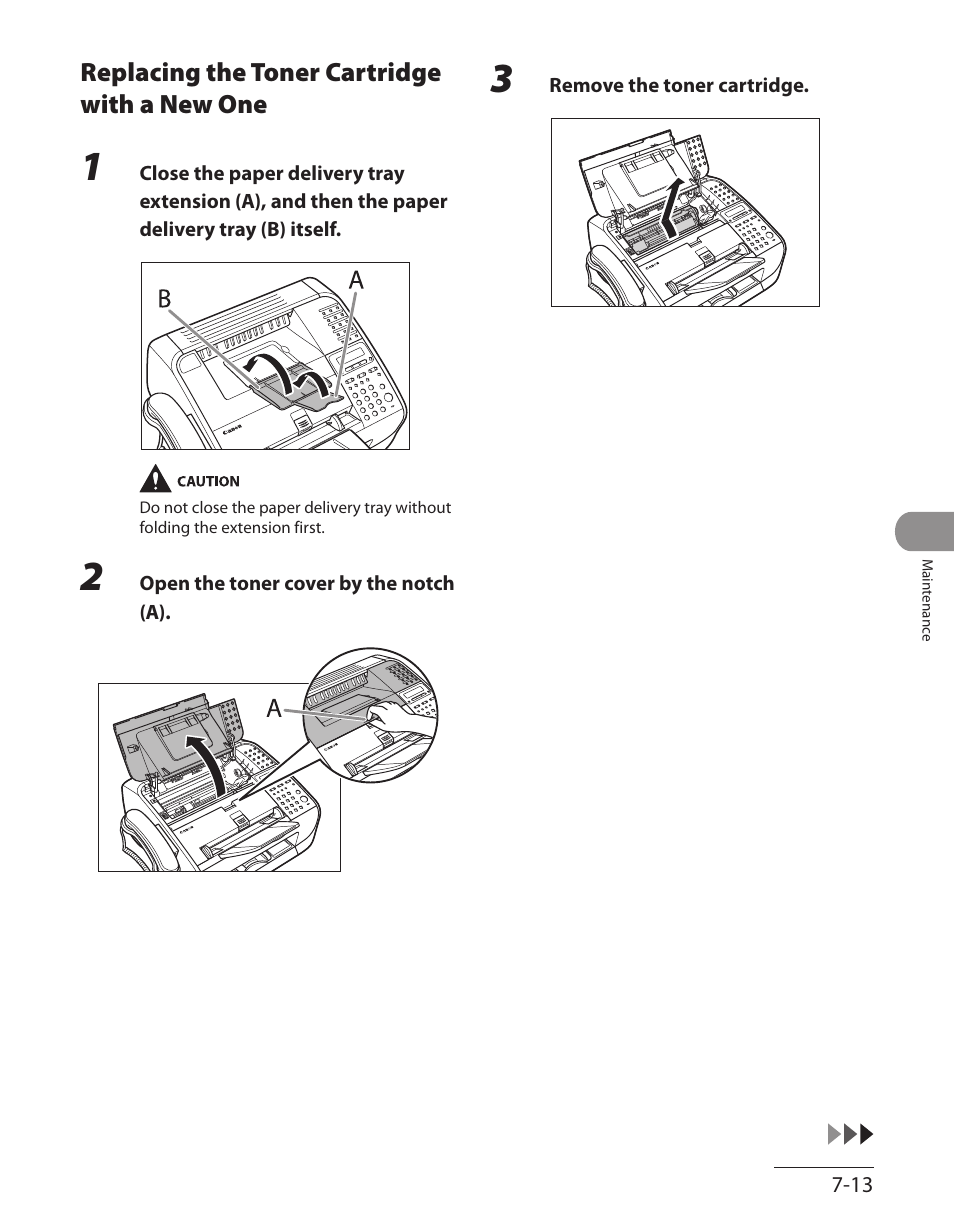 Replacing the toner cartridge with a new one, Replacing the toner cartridge with a new one -13 | Canon L90 User Manual | Page 150 / 214