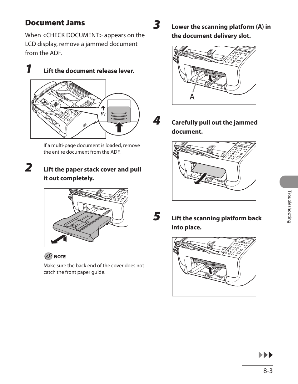 Document jams, Document jams -3 | Canon L90 User Manual | Page 166 / 214