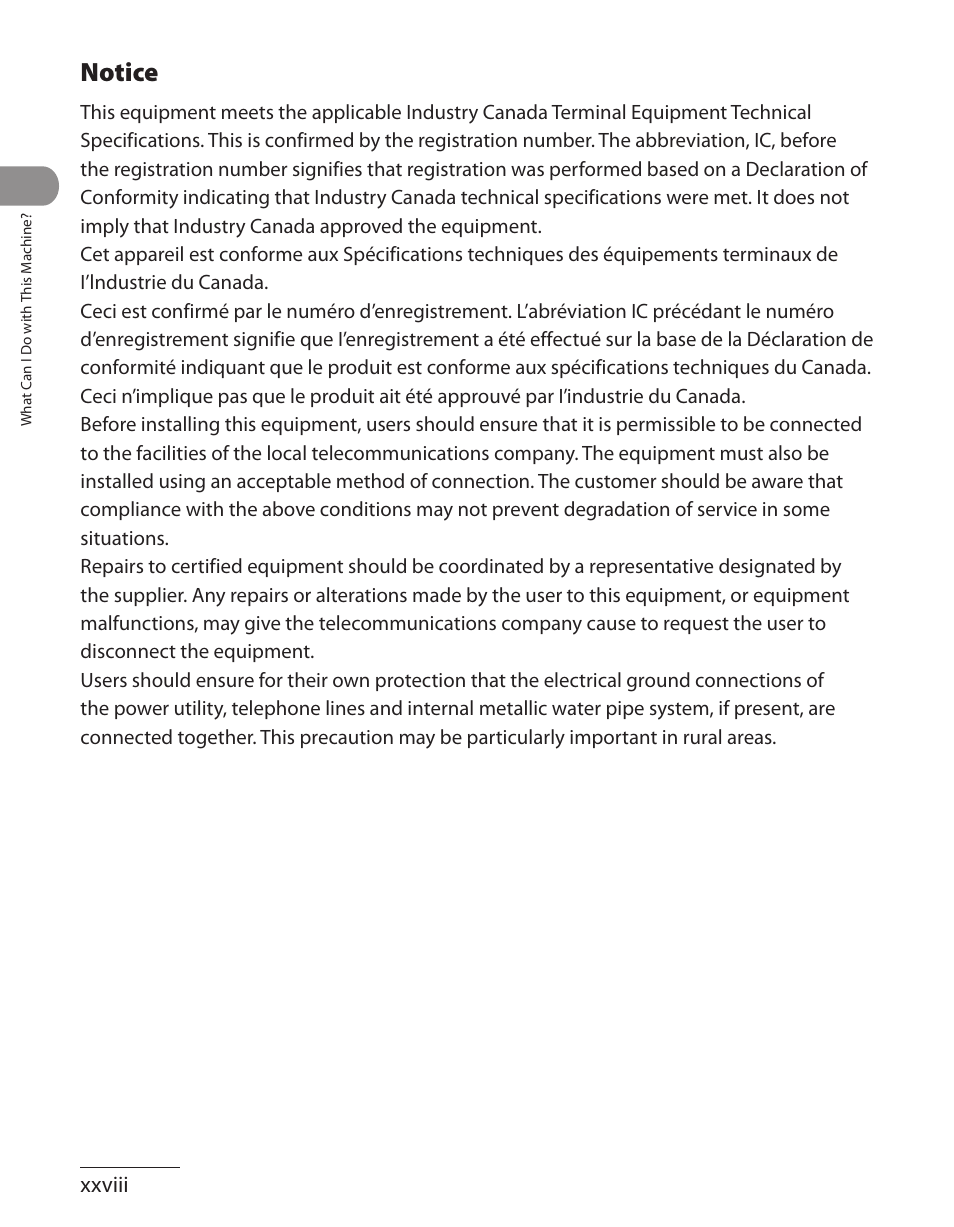 Notice | Canon L90 User Manual | Page 29 / 214