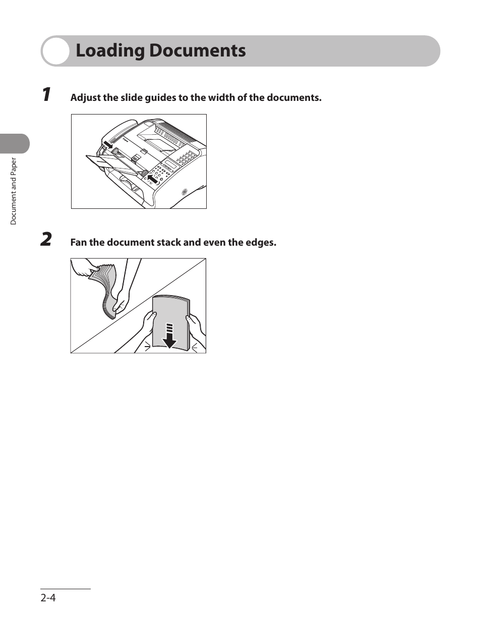 Loading documents, Loading documents -4 | Canon L90 User Manual | Page 57 / 214