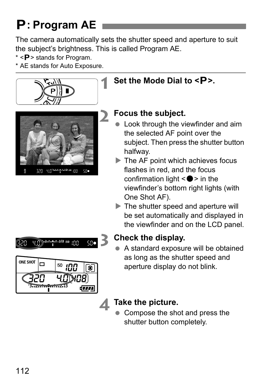 Program ae, D: program ae | Canon EOS 60D User Manual | Page 112 / 320