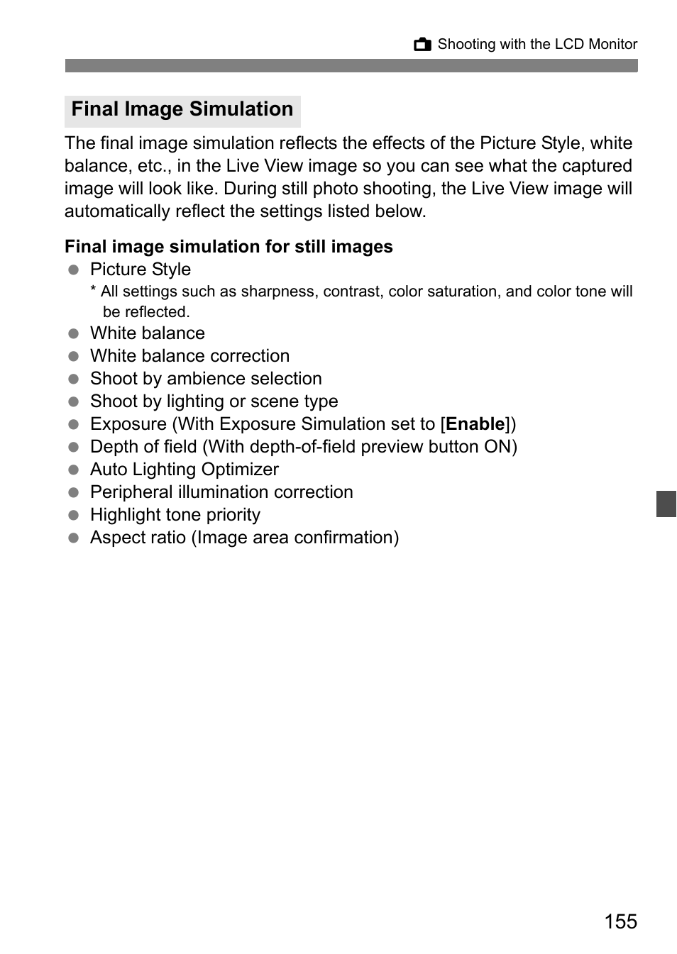 Final image simulation | Canon EOS 60D User Manual | Page 155 / 320