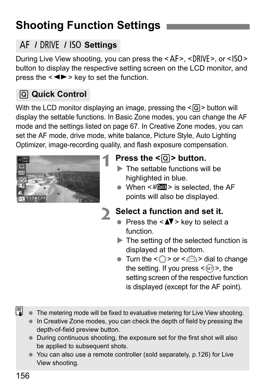 Shooting function settings | Canon EOS 60D User Manual | Page 156 / 320