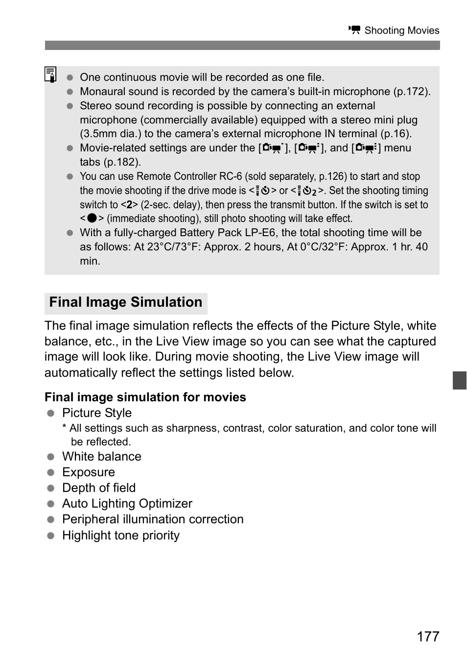 Final image simulation | Canon EOS 60D User Manual | Page 177 / 320