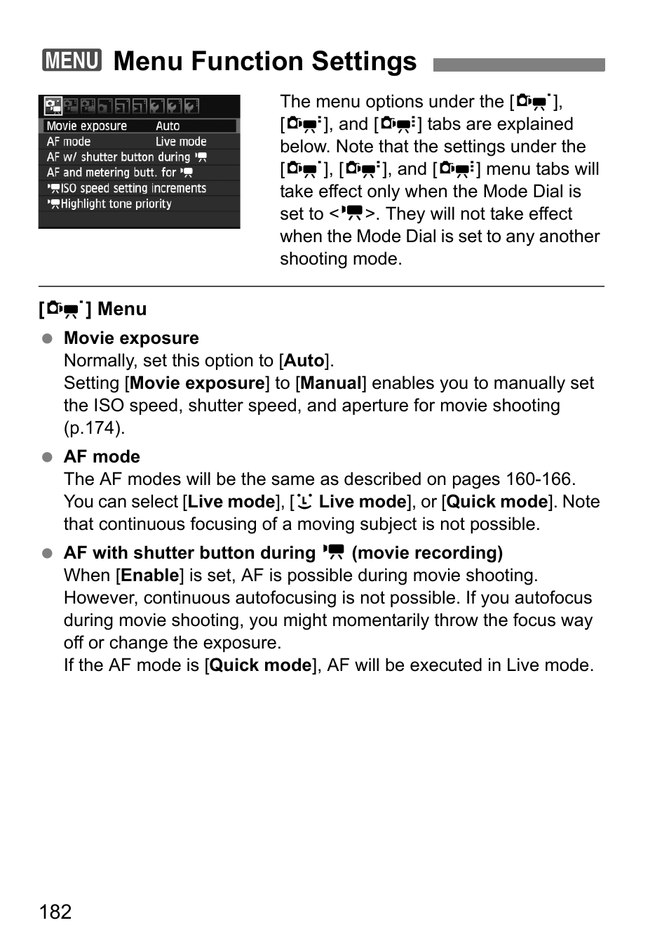 Menu function settings, 3menu function settings | Canon EOS 60D User Manual | Page 182 / 320