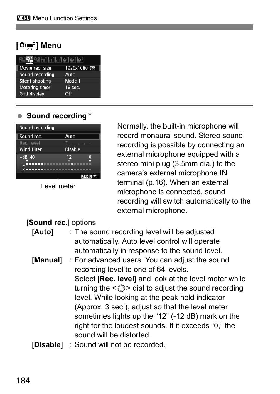 Canon EOS 60D User Manual | Page 184 / 320