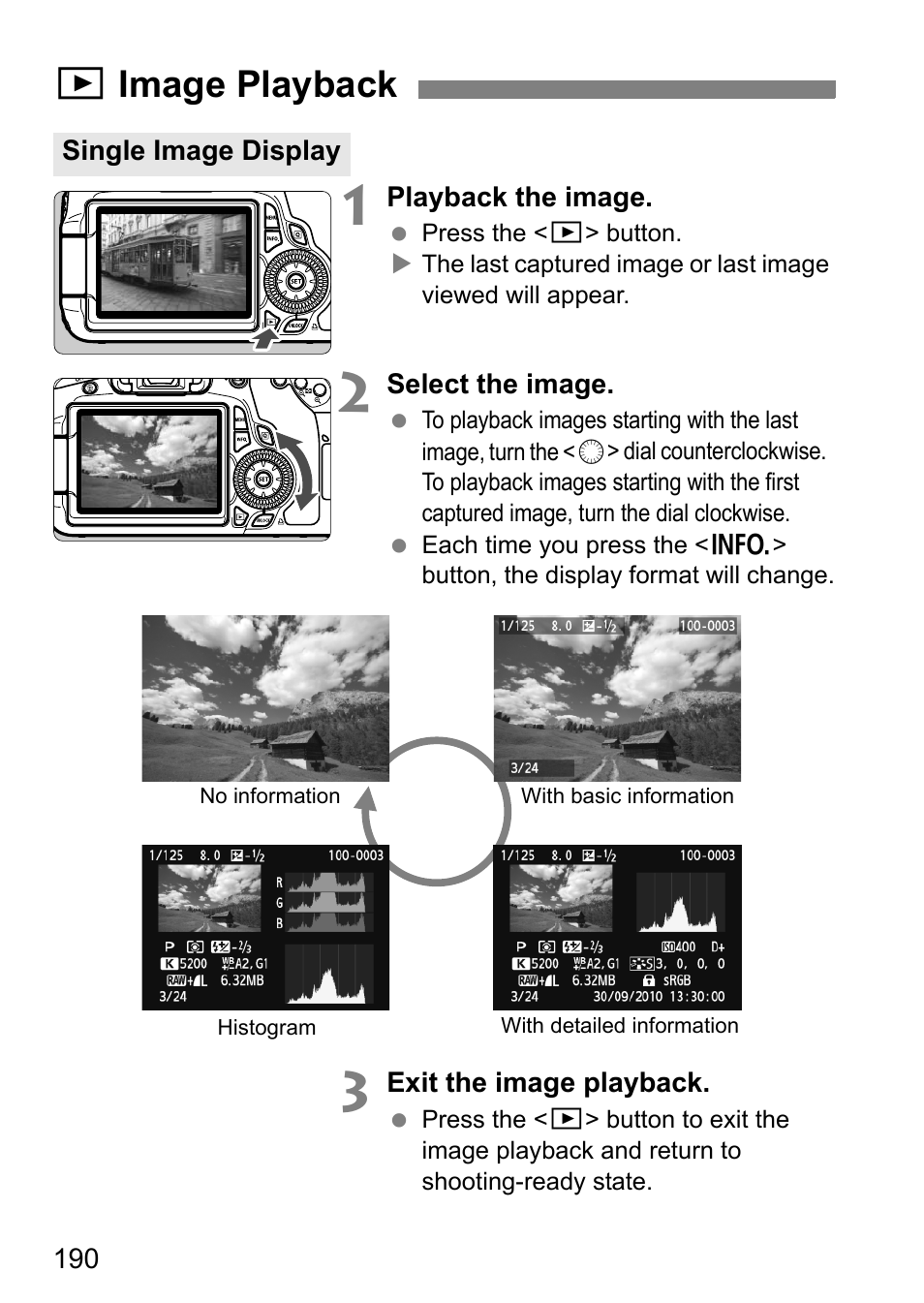 Image playback, Ximage playback | Canon EOS 60D User Manual | Page 190 / 320