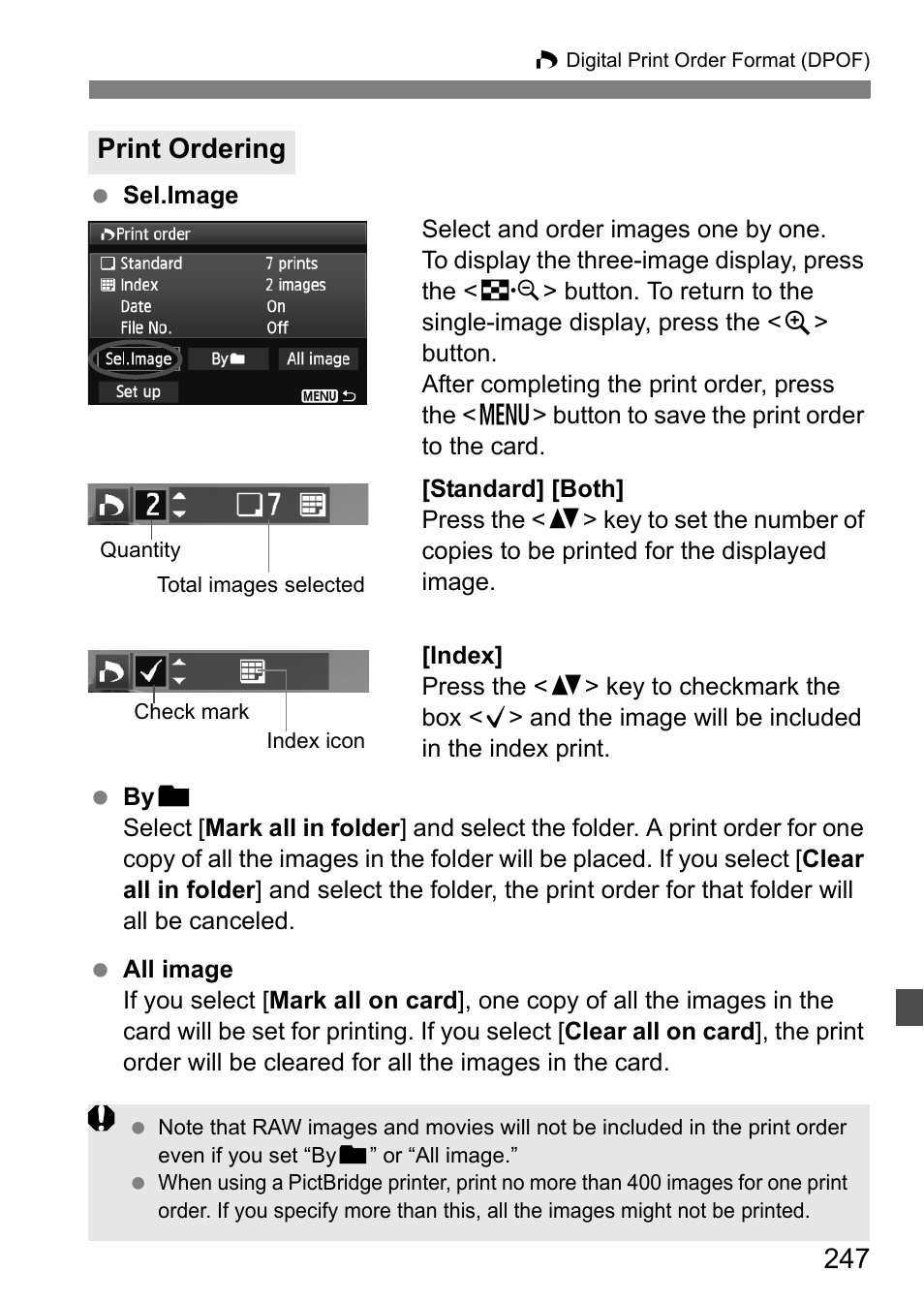Print ordering | Canon EOS 60D User Manual | Page 247 / 320