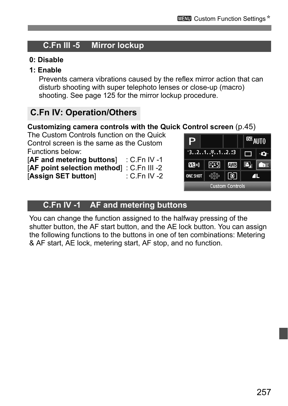 C.fn iv: operation/others | Canon EOS 60D User Manual | Page 257 / 320