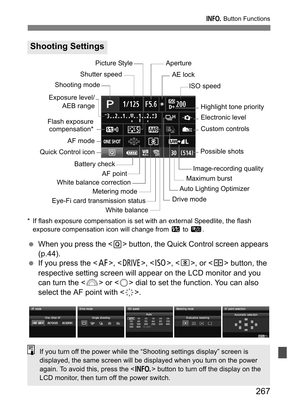 Shooting settings | Canon EOS 60D User Manual | Page 267 / 320