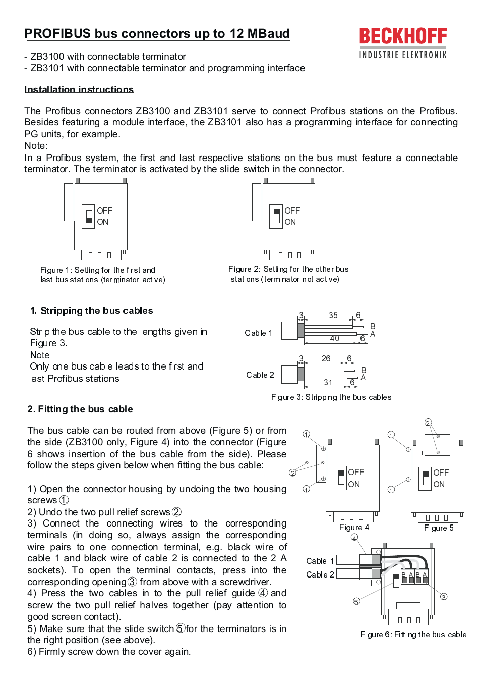 BECKHOFF ZB3100 User Manual | 1 page