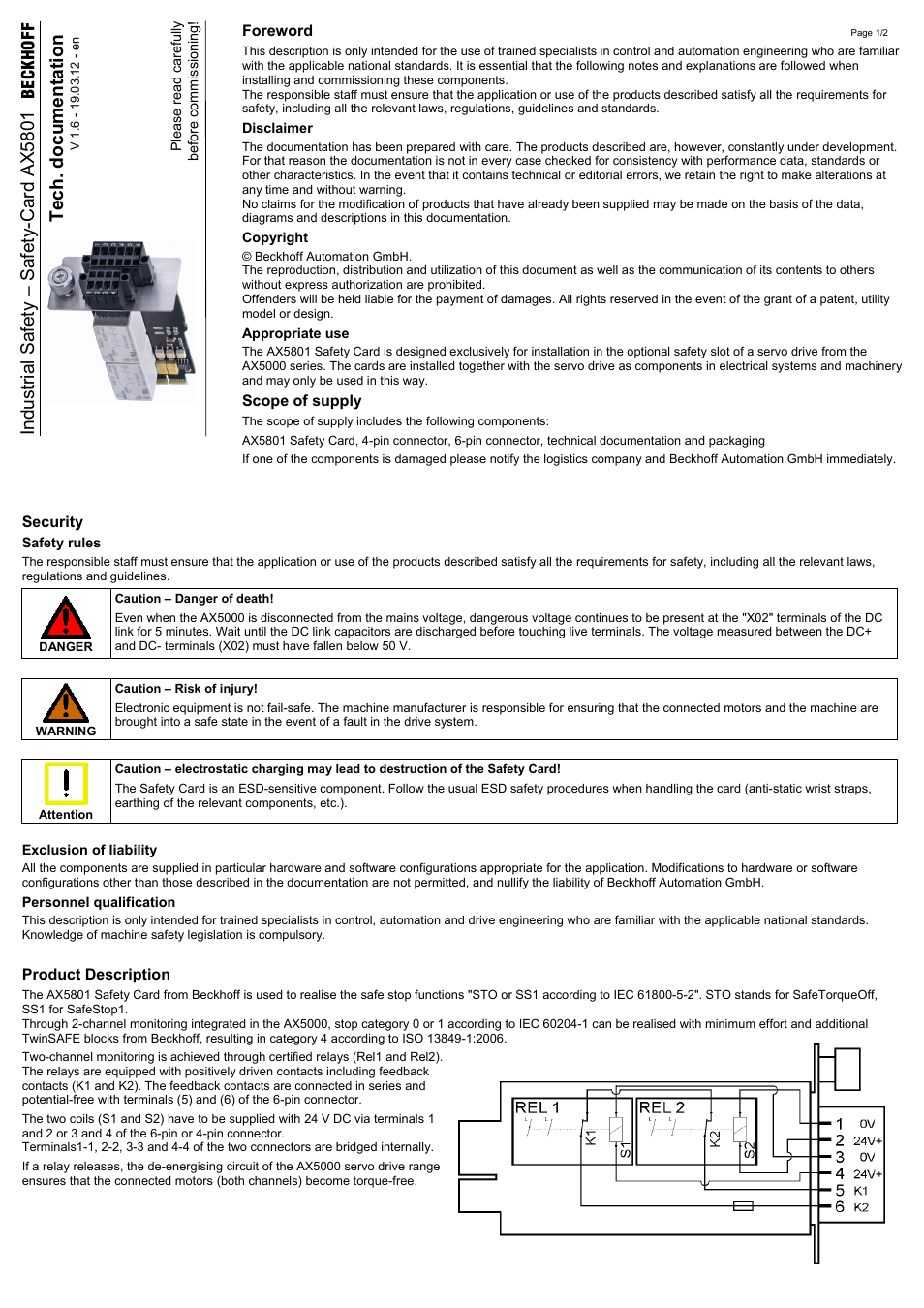 BECKHOFF AX5801 Installation User Manual | 2 pages