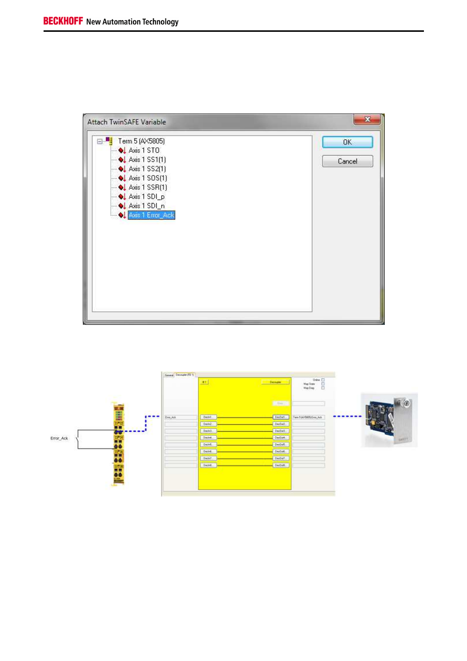 3 step 3: link error_acknowledge in safe plc | BECKHOFF AX5805 Installation User Manual | Page 91 / 107