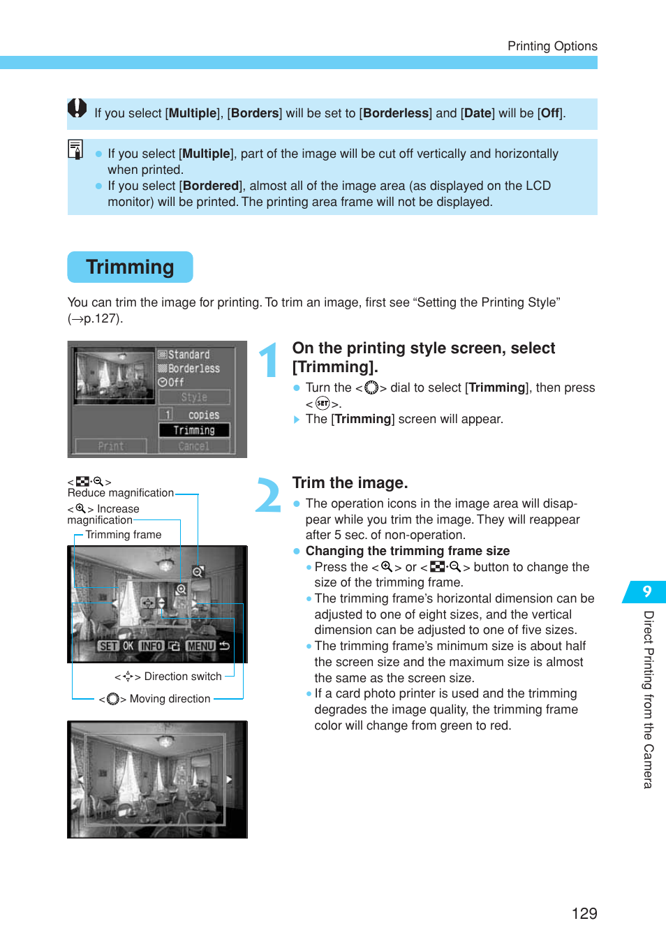 Trimming | Canon EOS 10D User Manual | Page 129 / 183