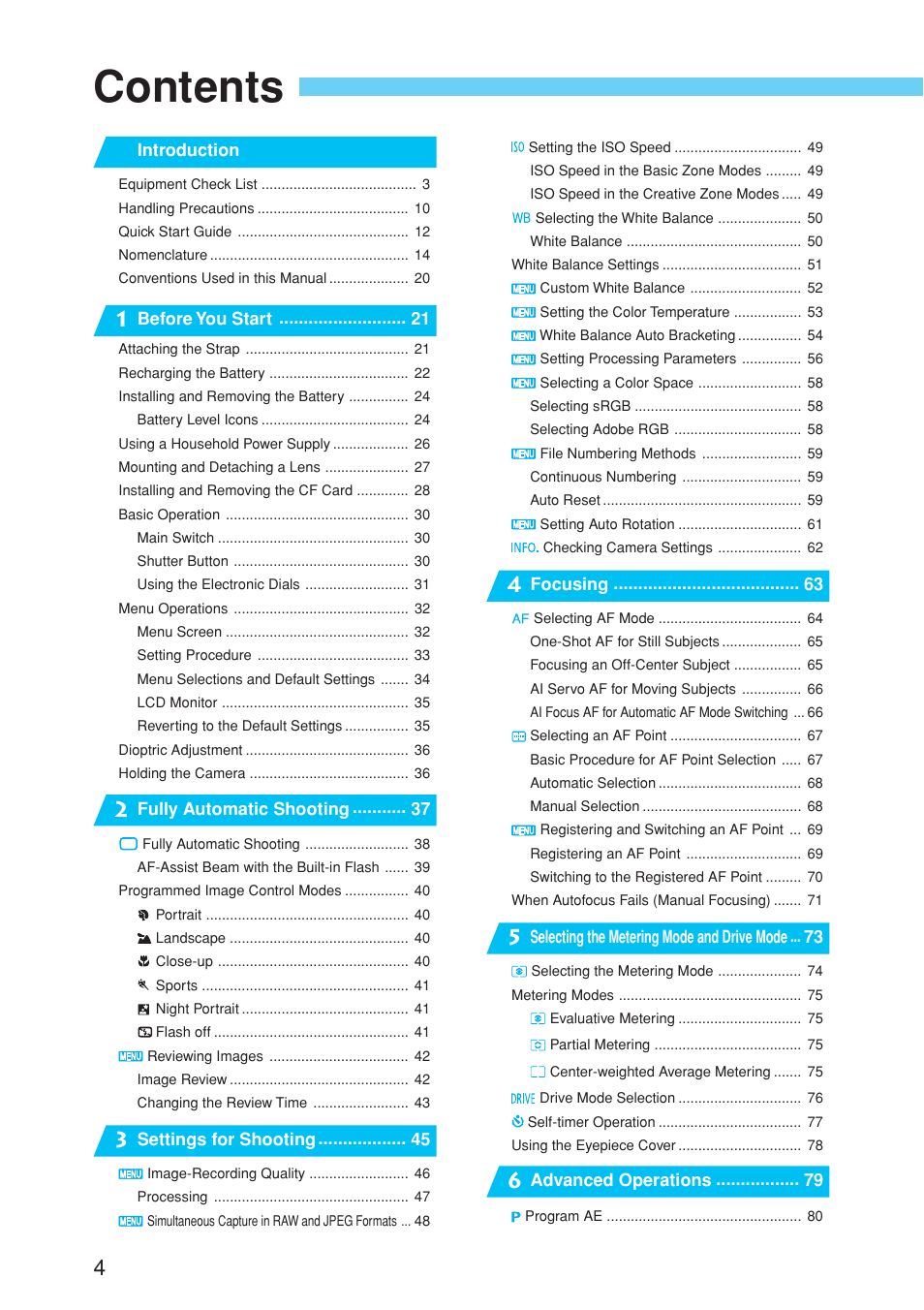 Canon EOS 10D User Manual | Page 4 / 183