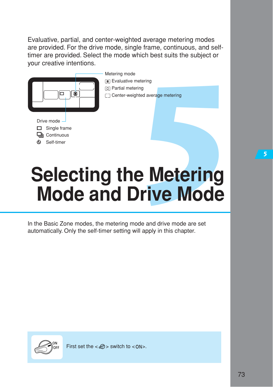 Selecting the metering mode and drive mode | Canon EOS 10D User Manual | Page 73 / 183