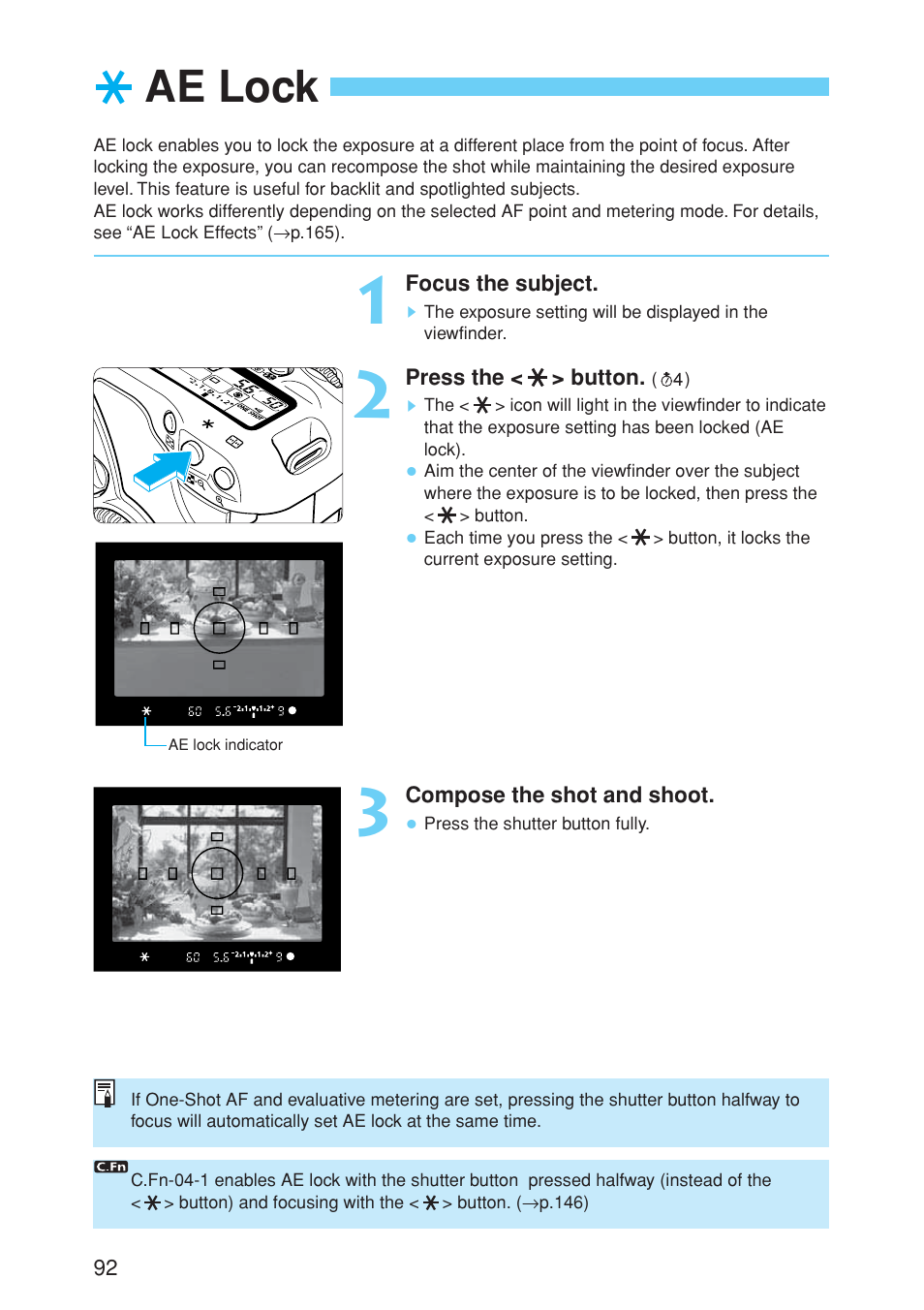 Ae lock | Canon EOS 10D User Manual | Page 92 / 183