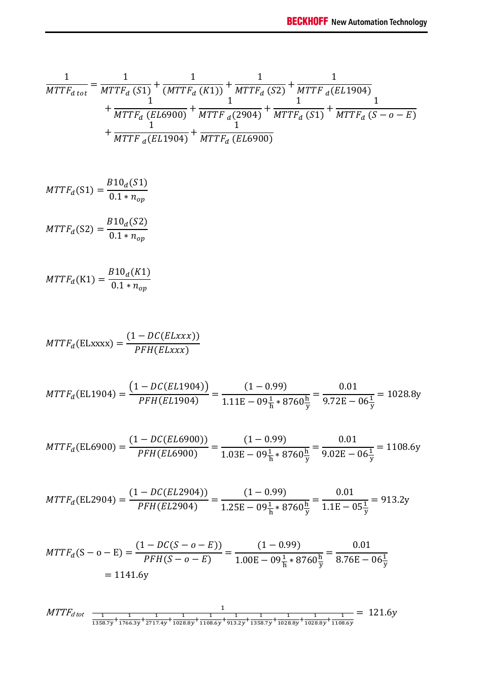 Mttf | BECKHOFF TwinSAFE User Manual | Page 120 / 140