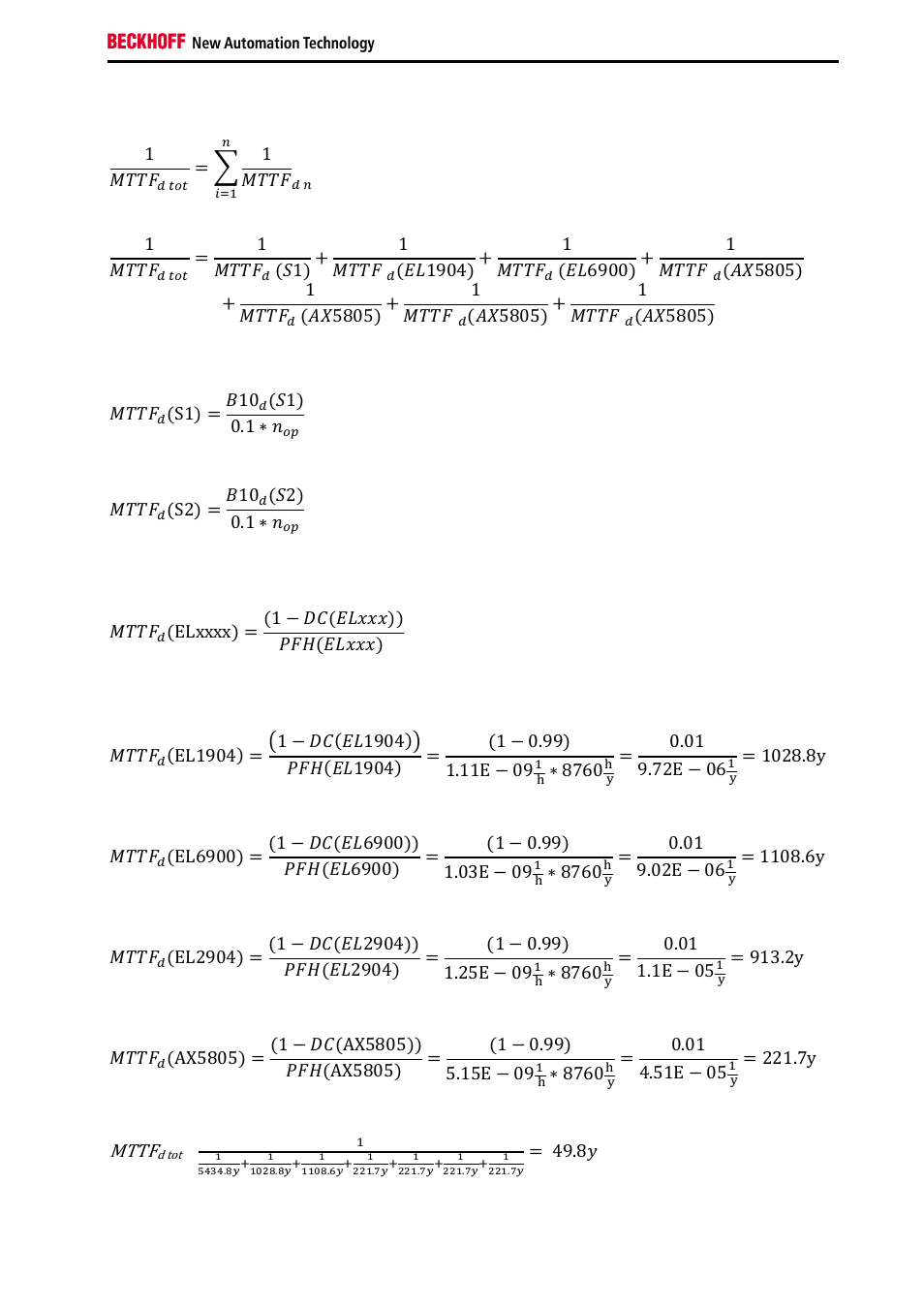 Mttf | BECKHOFF TwinSAFE User Manual | Page 131 / 140