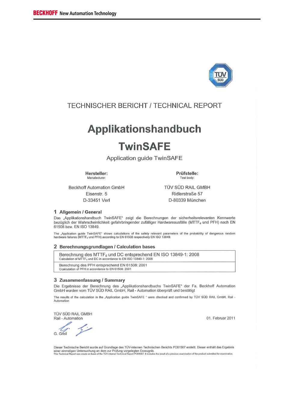 3 technical report – tüv süd | BECKHOFF TwinSAFE User Manual | Page 139 / 140