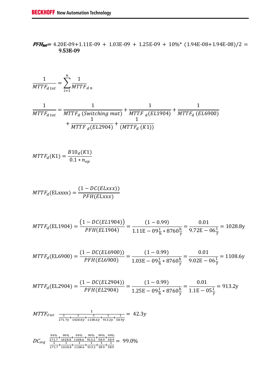 Mttf | BECKHOFF TwinSAFE User Manual | Page 95 / 140