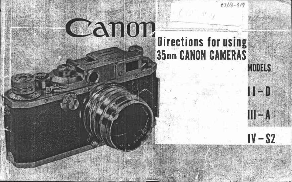 Canon III-A User Manual | 61 pages