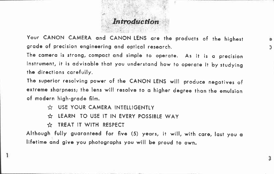 Introduction | Canon III-A User Manual | Page 2 / 61