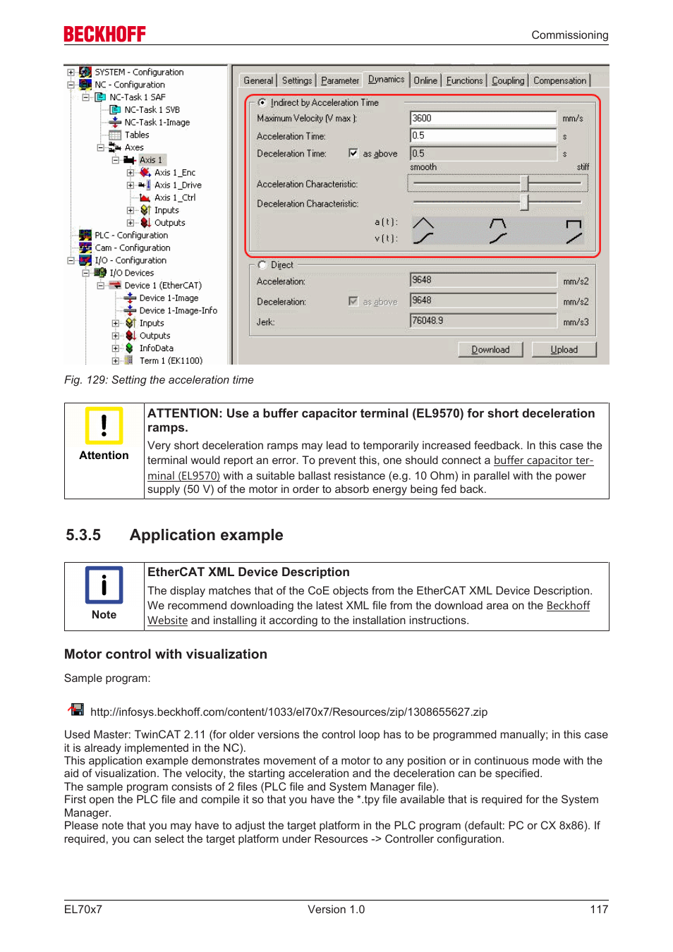 5 application example, Application example | BECKHOFF EL7037 User Manual | Page 117 / 227