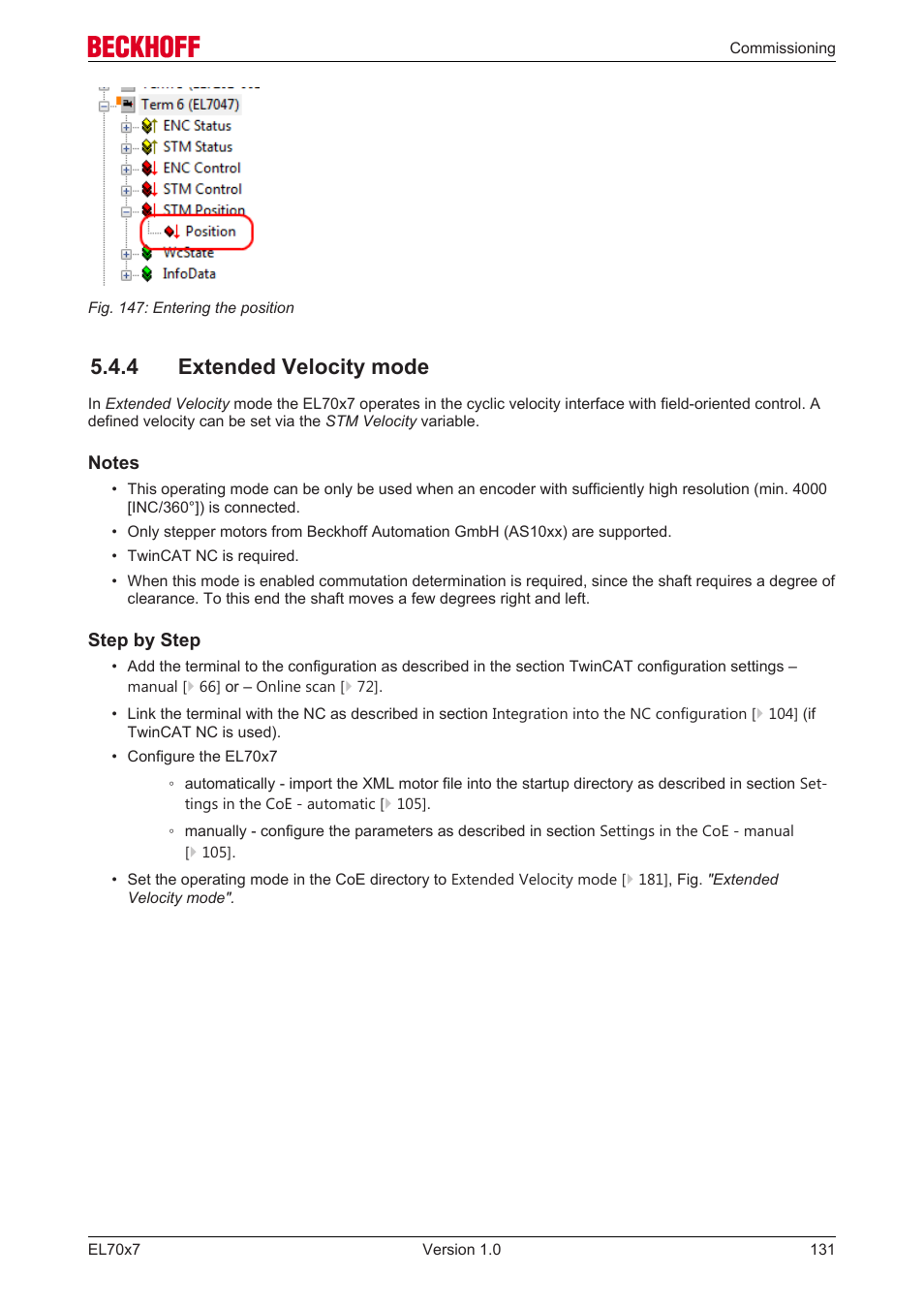 4 extended velocity mode | BECKHOFF EL7037 User Manual | Page 131 / 227