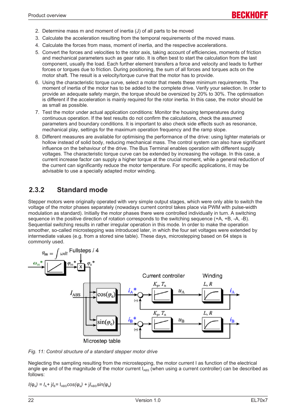 2 standard mode, Standard mode | BECKHOFF EL7037 User Manual | Page 22 / 227