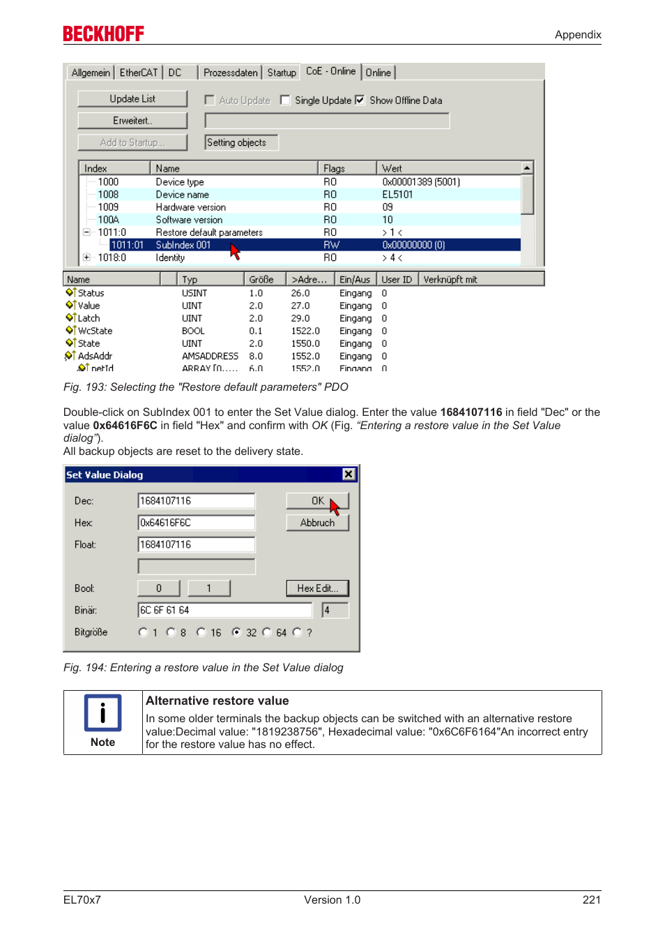 BECKHOFF EL7037 User Manual | Page 221 / 227