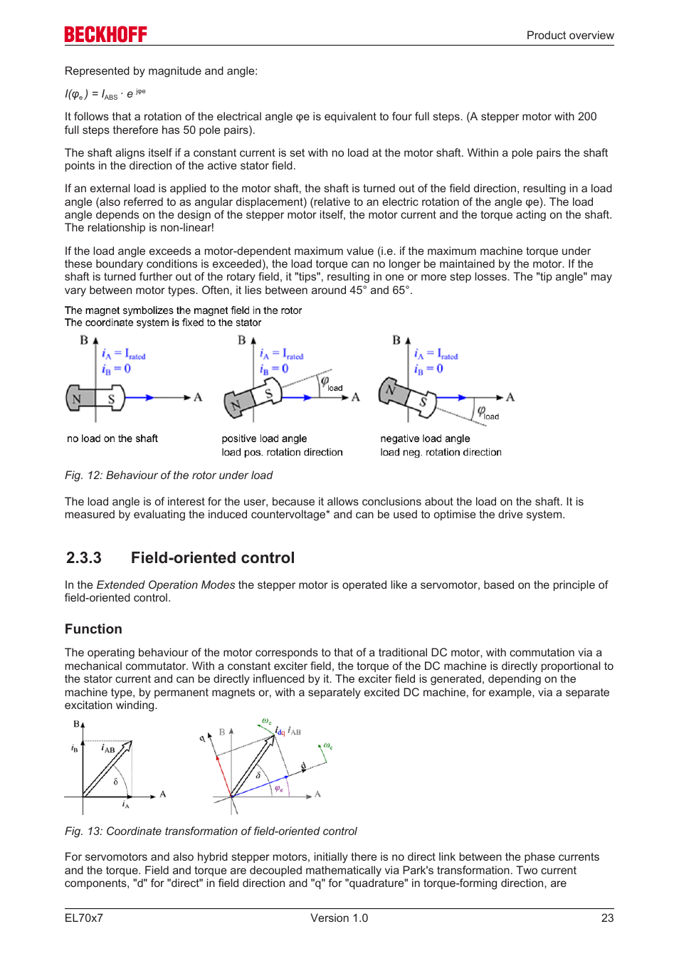 3 field-oriented control, Extended mode | BECKHOFF EL7037 User Manual | Page 23 / 227