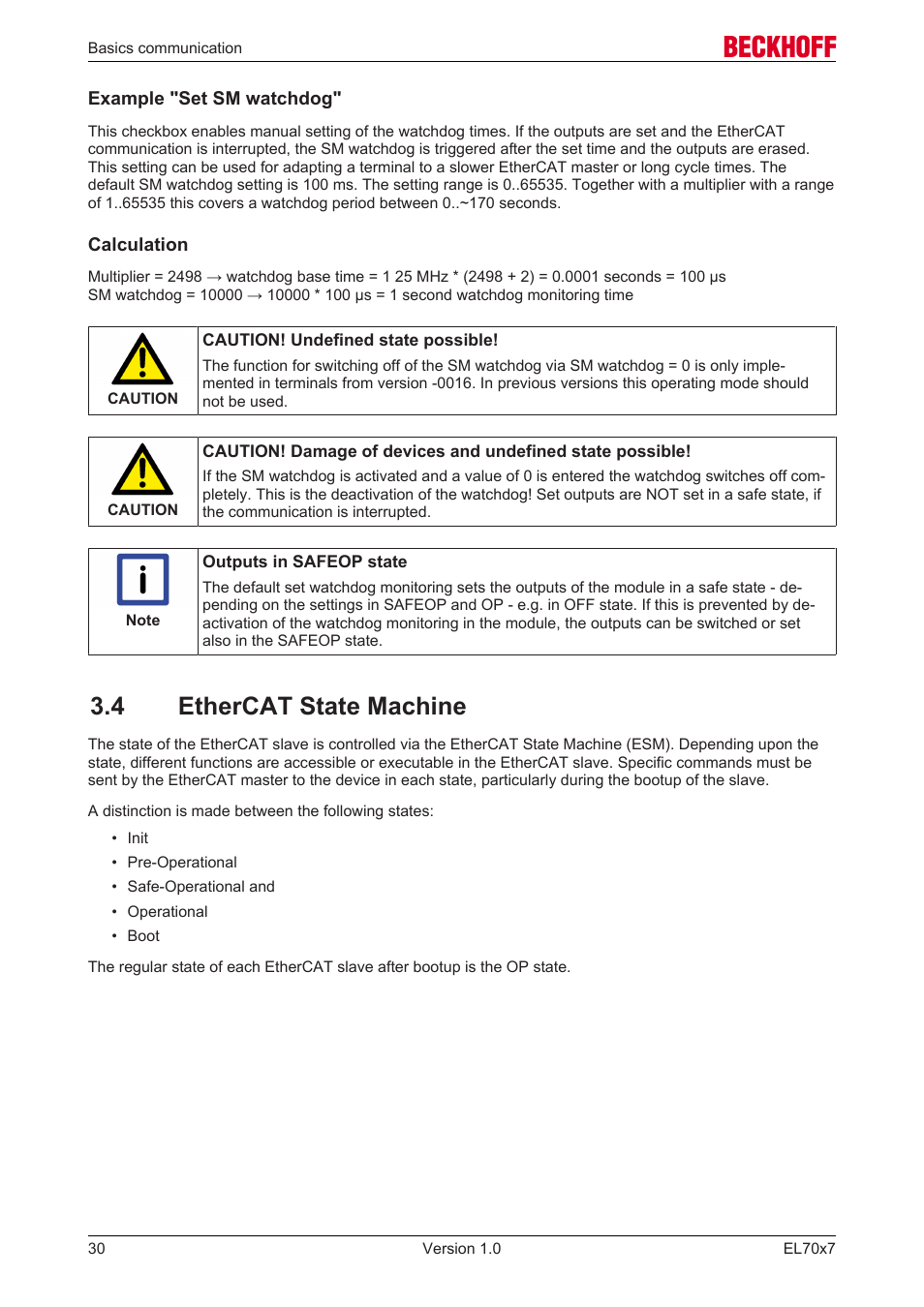 4 ethercat state machine | BECKHOFF EL7037 User Manual | Page 30 / 227
