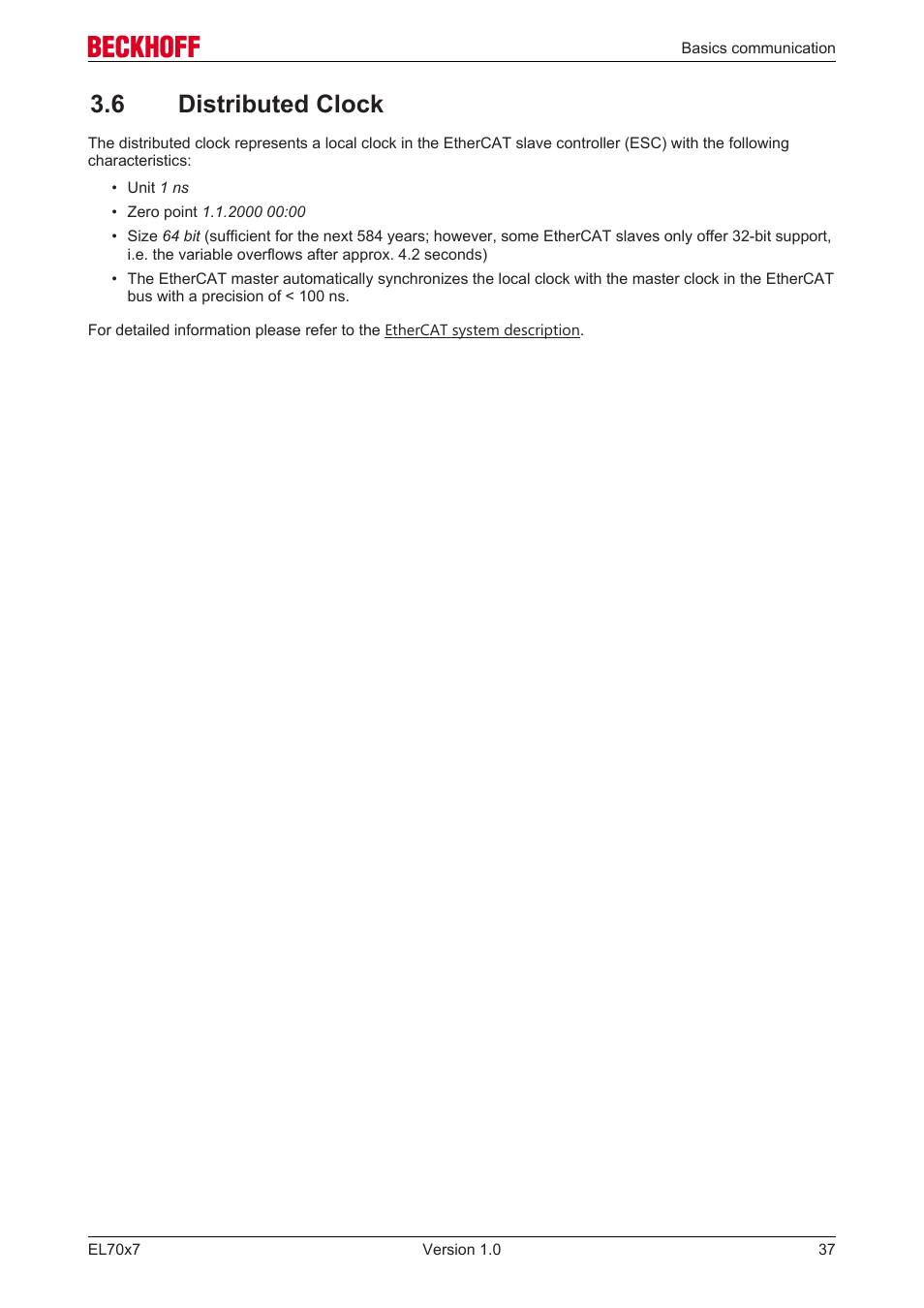 6 distributed clock | BECKHOFF EL7037 User Manual | Page 37 / 227