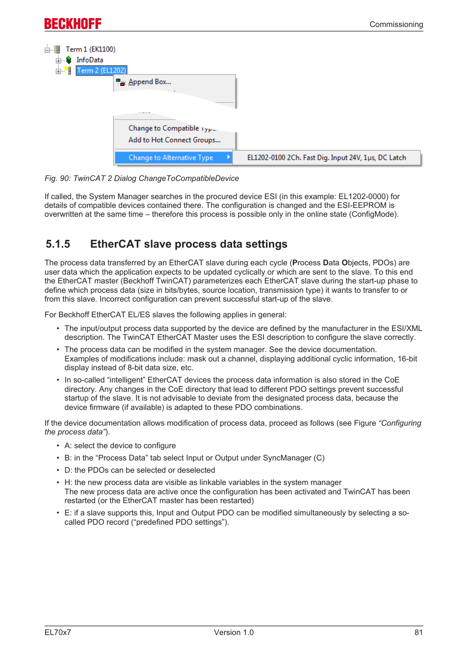 5 ethercat slave process data settings | BECKHOFF EL7037 User Manual | Page 81 / 227