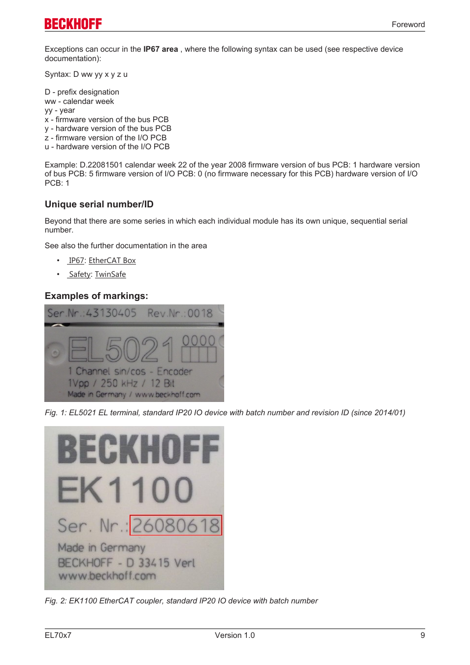 BECKHOFF EL7037 User Manual | Page 9 / 227
