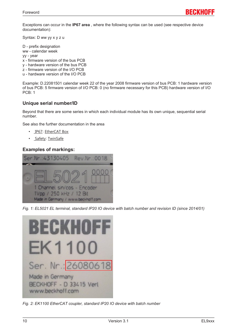 BECKHOFF EL9xxx User Manual | Page 10 / 100