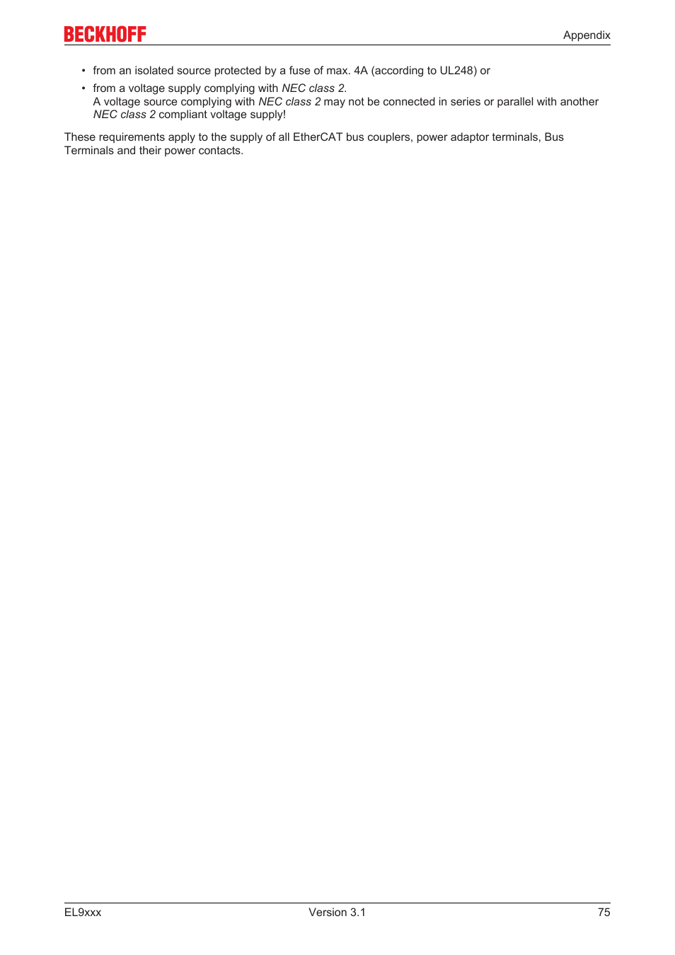 BECKHOFF EL9xxx User Manual | Page 75 / 100