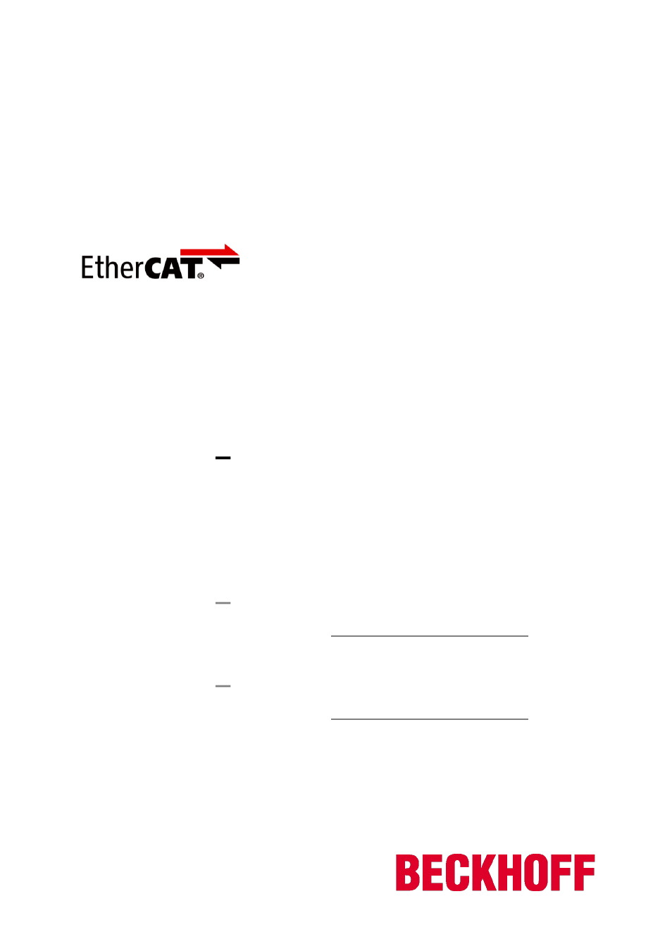 BECKHOFF EtherCAT Technology Section I User Manual | 116 pages