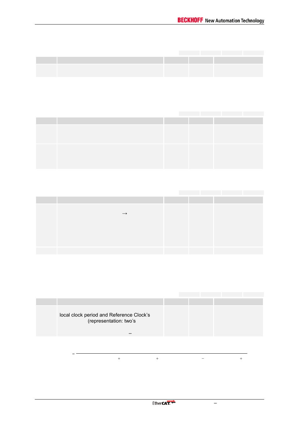 0x092c:0x092f, System time difference, 0x0930:0x0931 | Speed counter start, 0x0932:0x0933, Speed counter diff, 0x0934, System time difference filter depth | BECKHOFF EtherCAT Registers Section II User Manual | Page 76 / 98