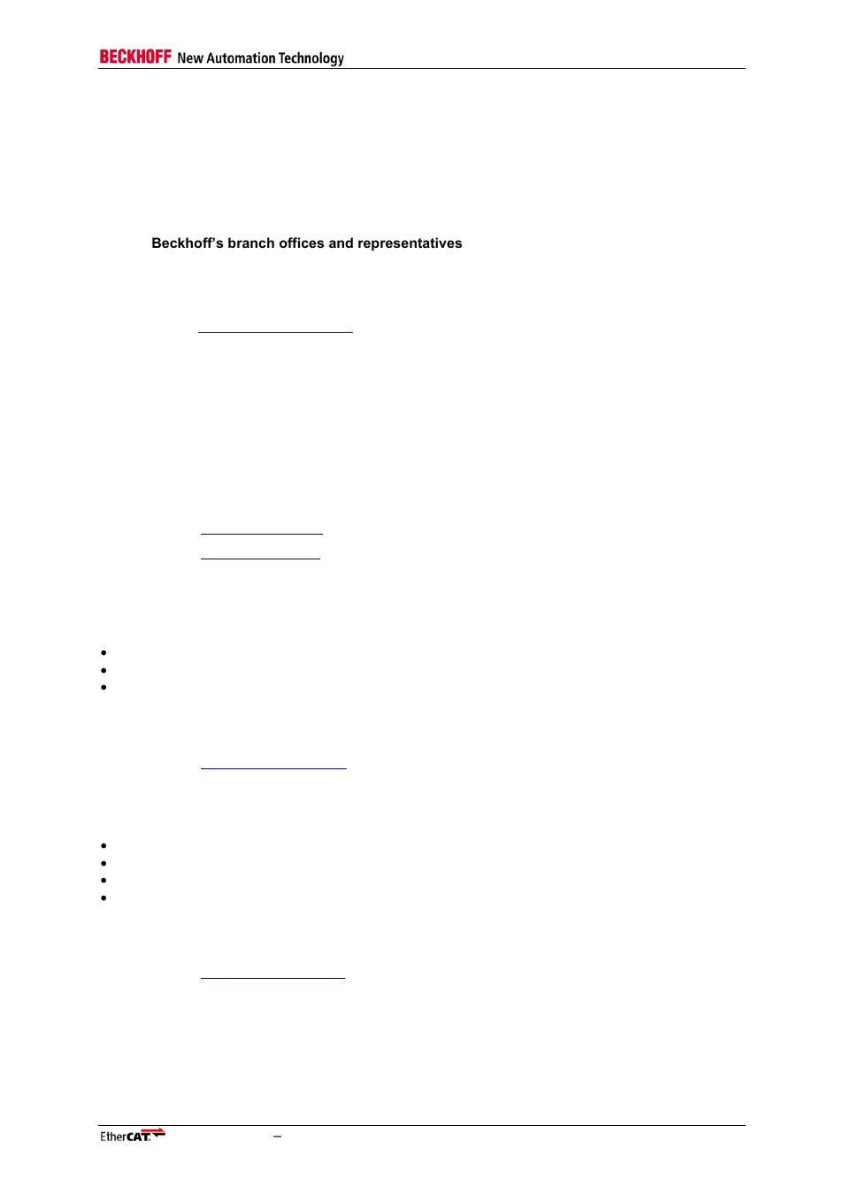 12 appendix, 1 support and service, 1 beckhoff’s branch offices and representatives | 2 beckhoff headquarters, Appendix, Support and service, Beckhoff’s branch offices and representatives, Beckhoff headquarters | BECKHOFF ET1100 User Manual | Page 119 / 119