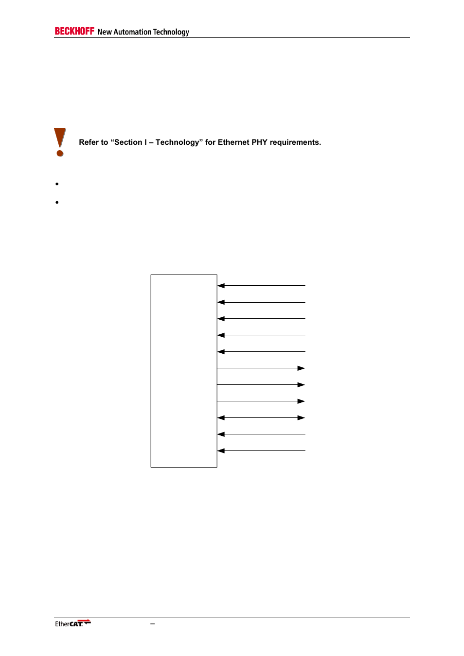 4 mii interface, 1 mii interface signals, Mii interface | Mii interface signals, Figure 5: mii interface signals | BECKHOFF ET1100 User Manual | Page 57 / 119