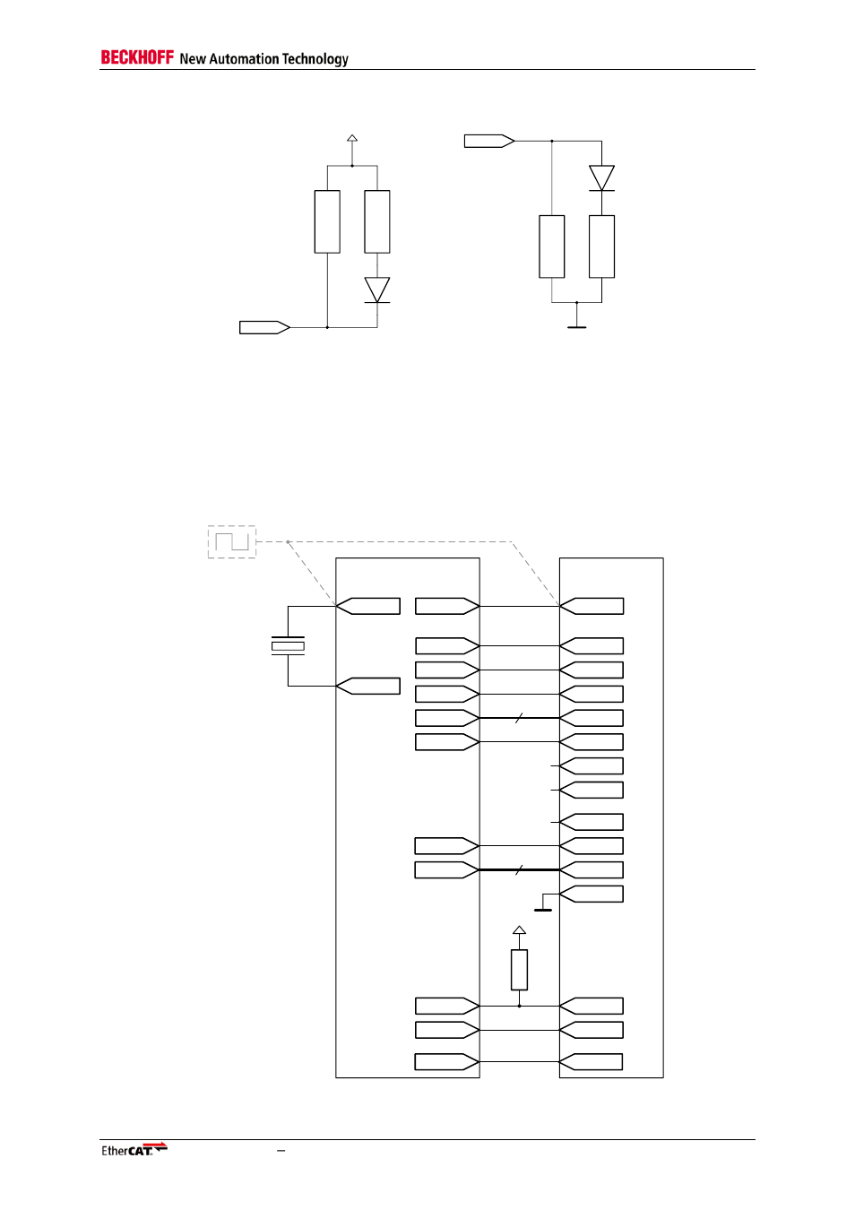 3 dual purpose configuration input/led output pins, 4 phy connection, Dual purpose configuration input/led output pins | Phy connection, Figure 28: phy connection | BECKHOFF ET1200 User Manual | Page 57 / 70