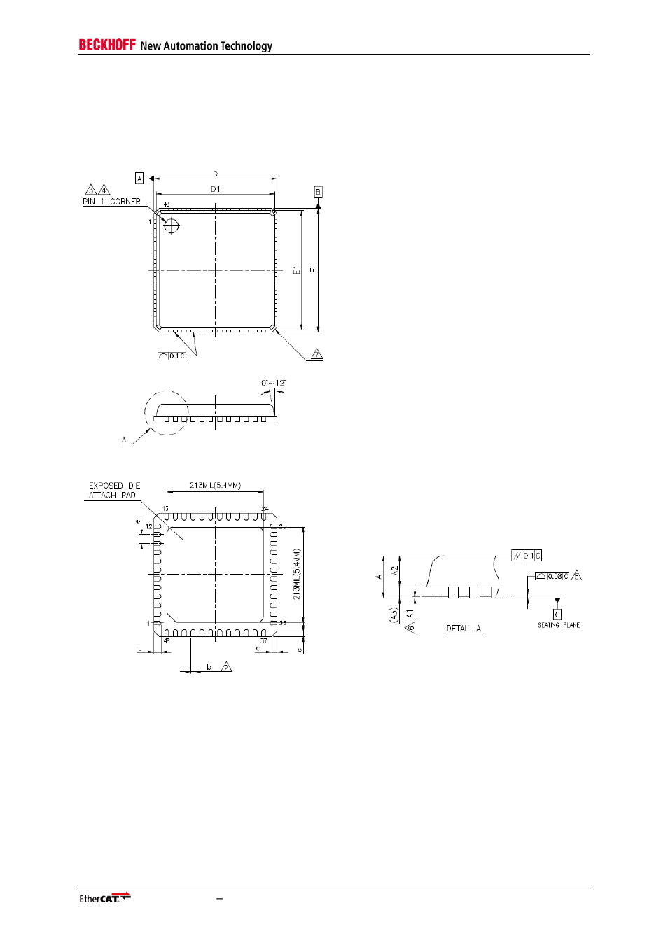 11 mechanical specifications, 1 package information, Mechanical specifications | Package information, Figure 33: package outline | BECKHOFF ET1200 User Manual | Page 65 / 70