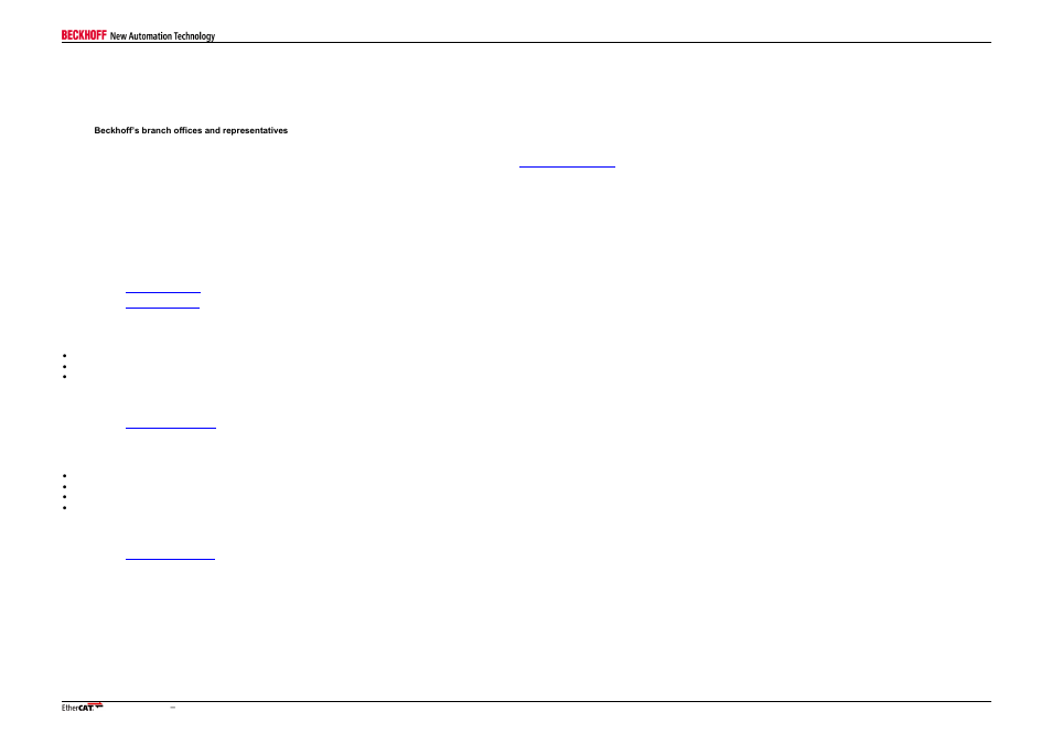 4 appendix, 1 support and service, 1 beckhoff’s branch offices and representatives | 2 beckhoff headquarters, Appendix, Support and service, Beckhoff’s branch offices and representatives, Beckhoff headquarters | BECKHOFF EtherCAT IPCore Section III User Manual | Page 16 / 16