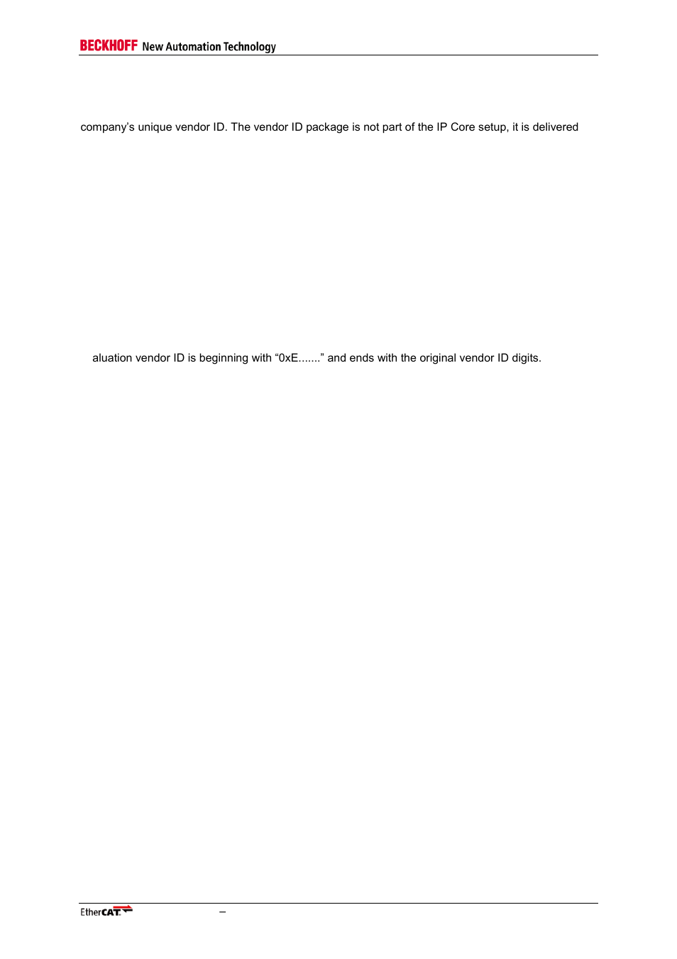 5 ip core vendor id package, Ip core vendor id package | BECKHOFF EtherCAT IP Core for Altera FPGAs v3.0.10 User Manual | Page 41 / 141
