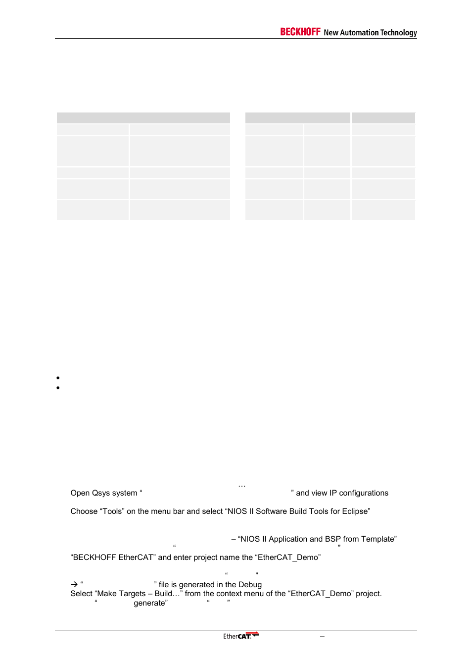 2 ebv cyclone iv dbc4ce55 with nios, 1 configuration and resource consumption, 2 functionality | 3 implementation, Ebv cyclone iv dbc4ce55 with nios, Configuration and resource consumption, Functionality, Implementation | BECKHOFF EtherCAT IP Core for Altera FPGAs v3.0.10 User Manual | Page 64 / 141